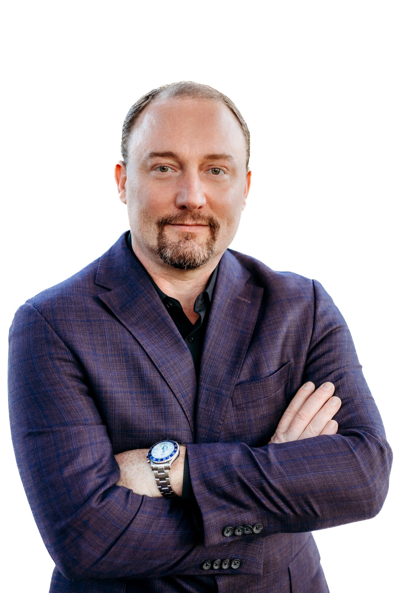 Professional headshot of Jason Orr, wearing a black shirt and blazer, smiling against a clean white background.