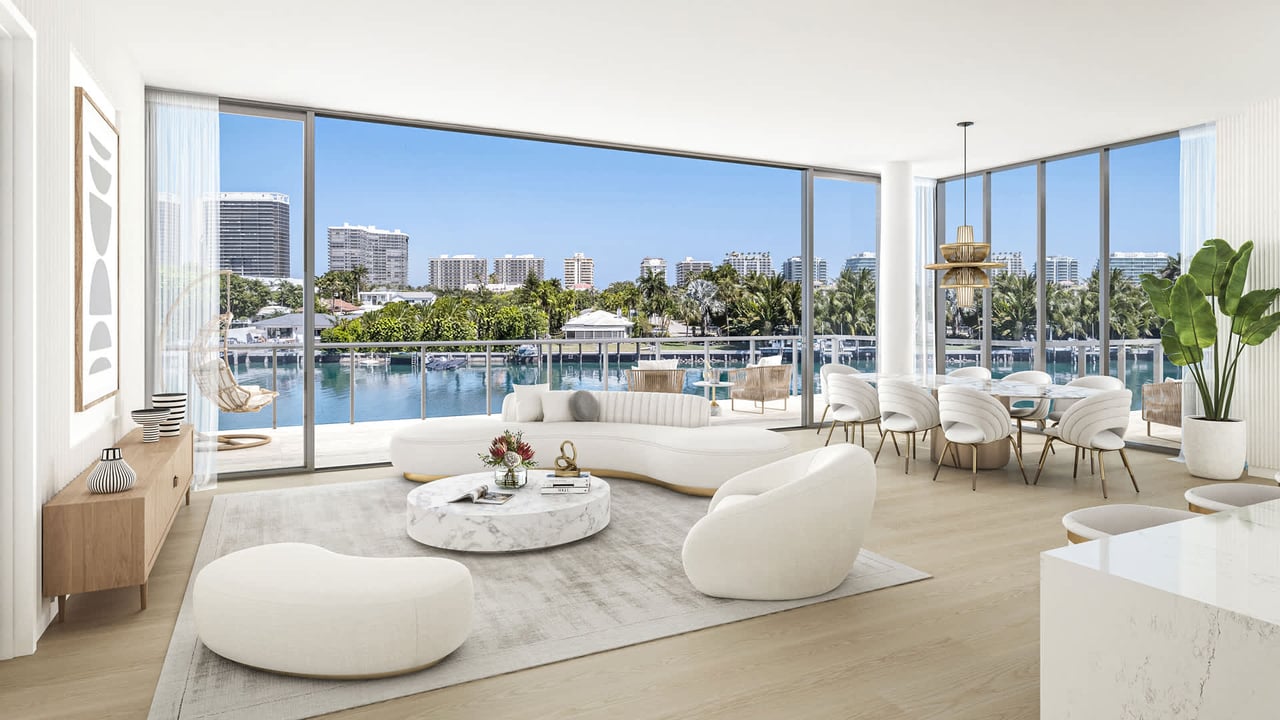 La Baia North living room with panoramic view