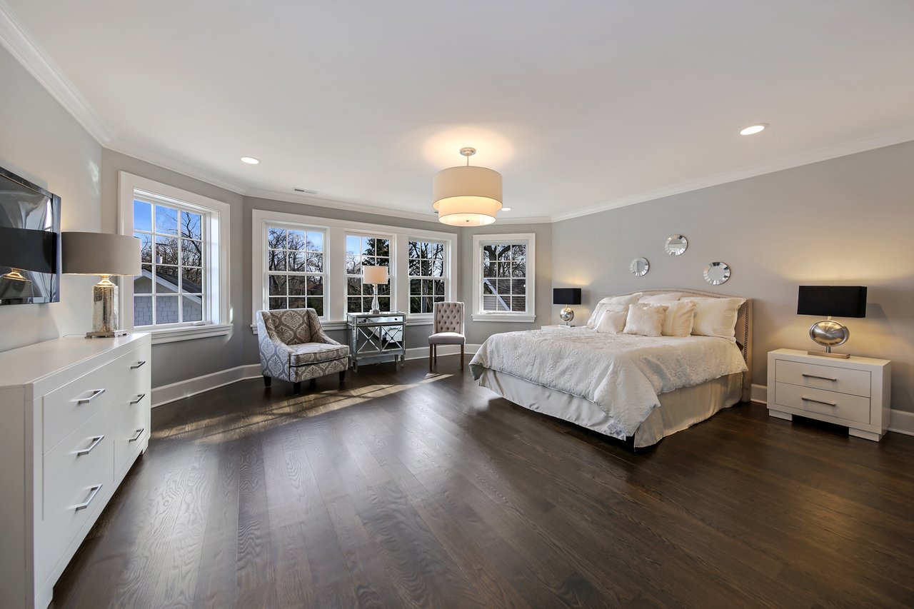 White new construction farmhouse