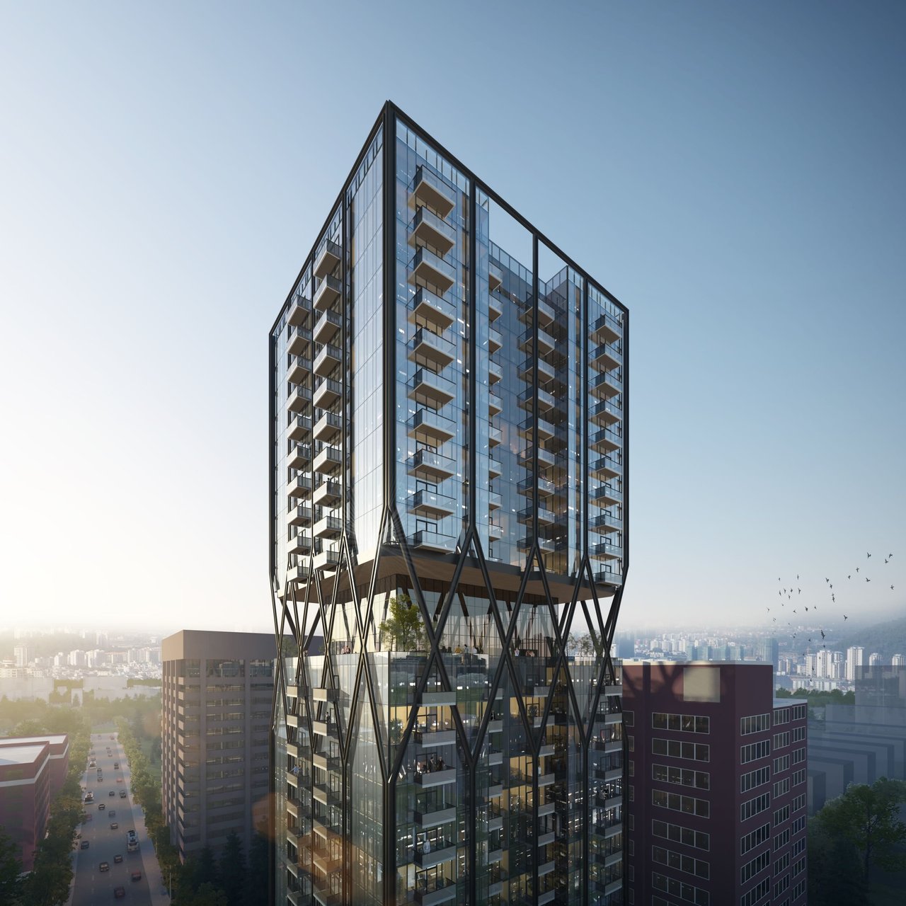 Exterior rendering of the imperia truman development coming to downtown Calgary 