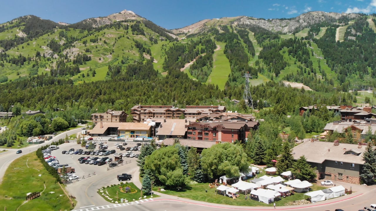 A summer image of Teton Village