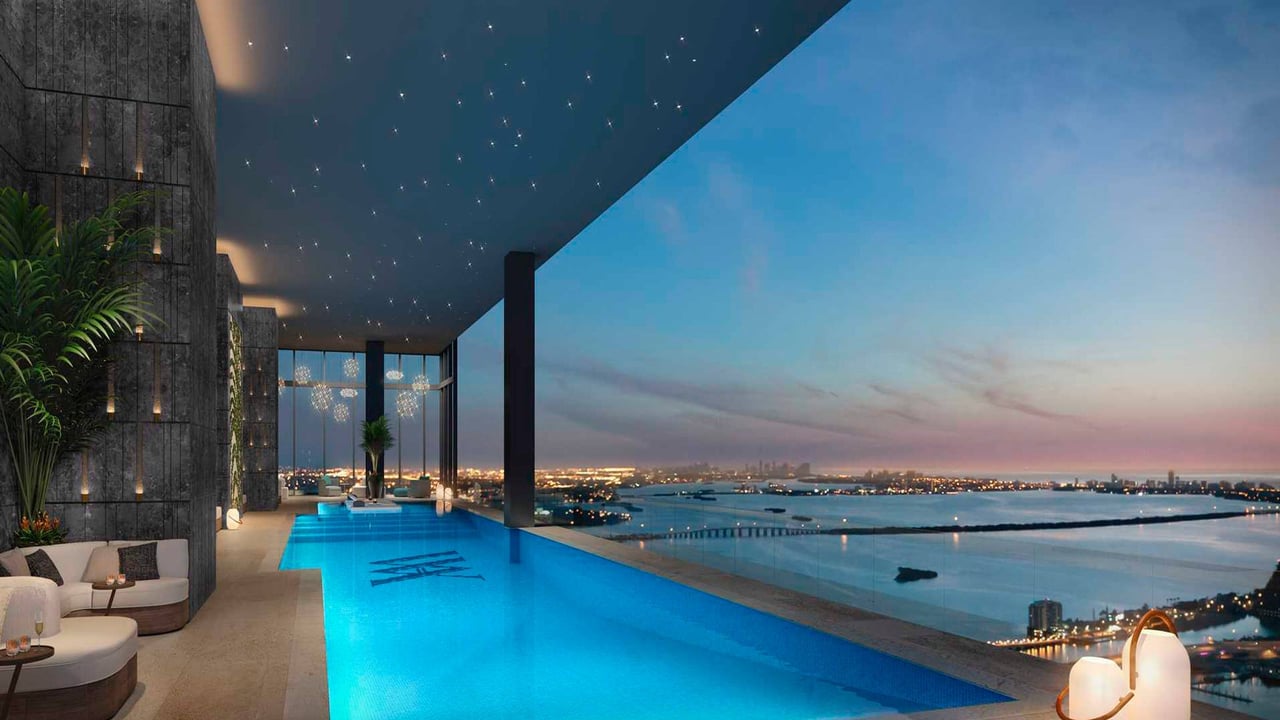 Waldorf Astoria panoramic pool with city and ocean view