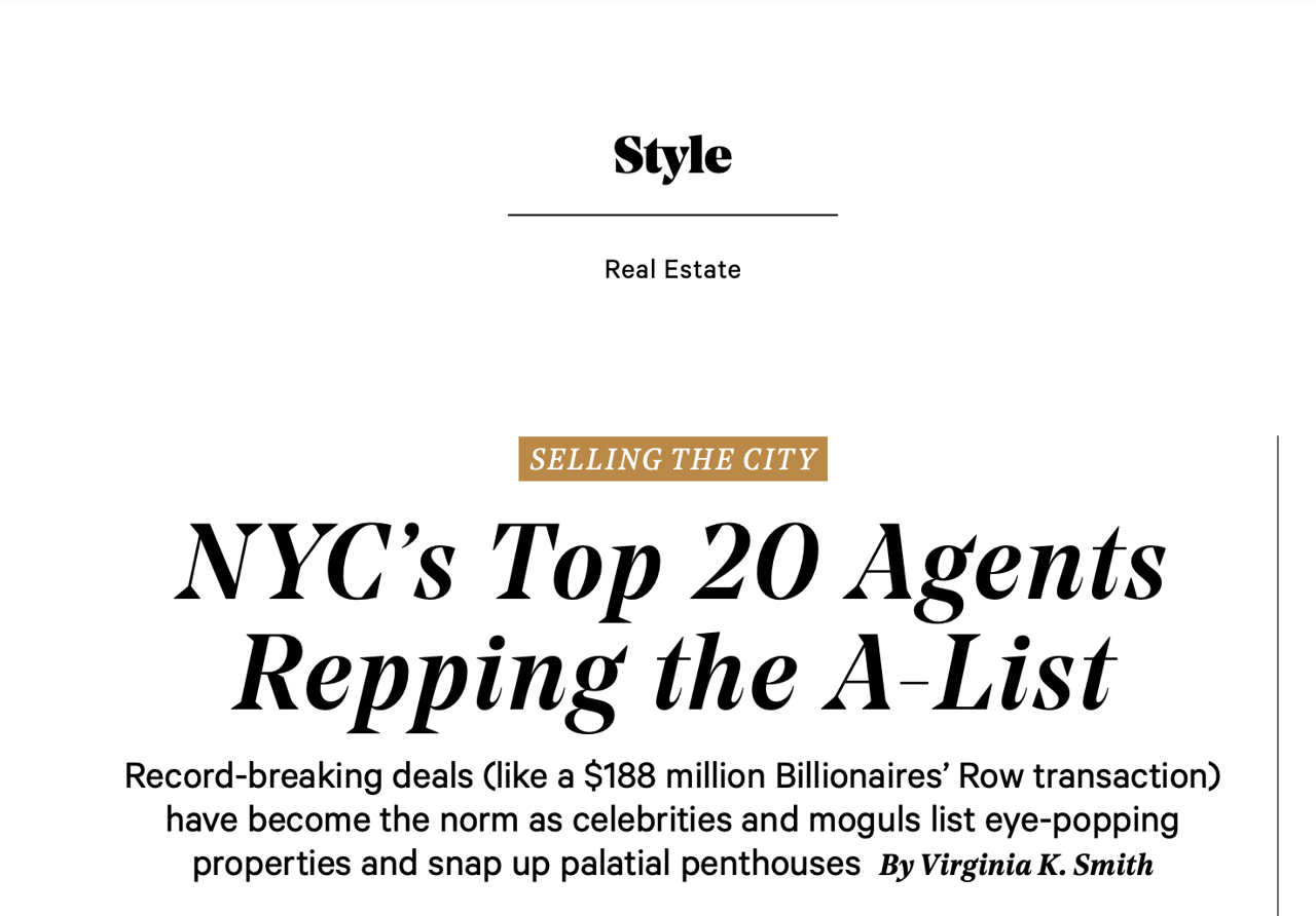 NYC’s Top 20 Agents Repping the A-List