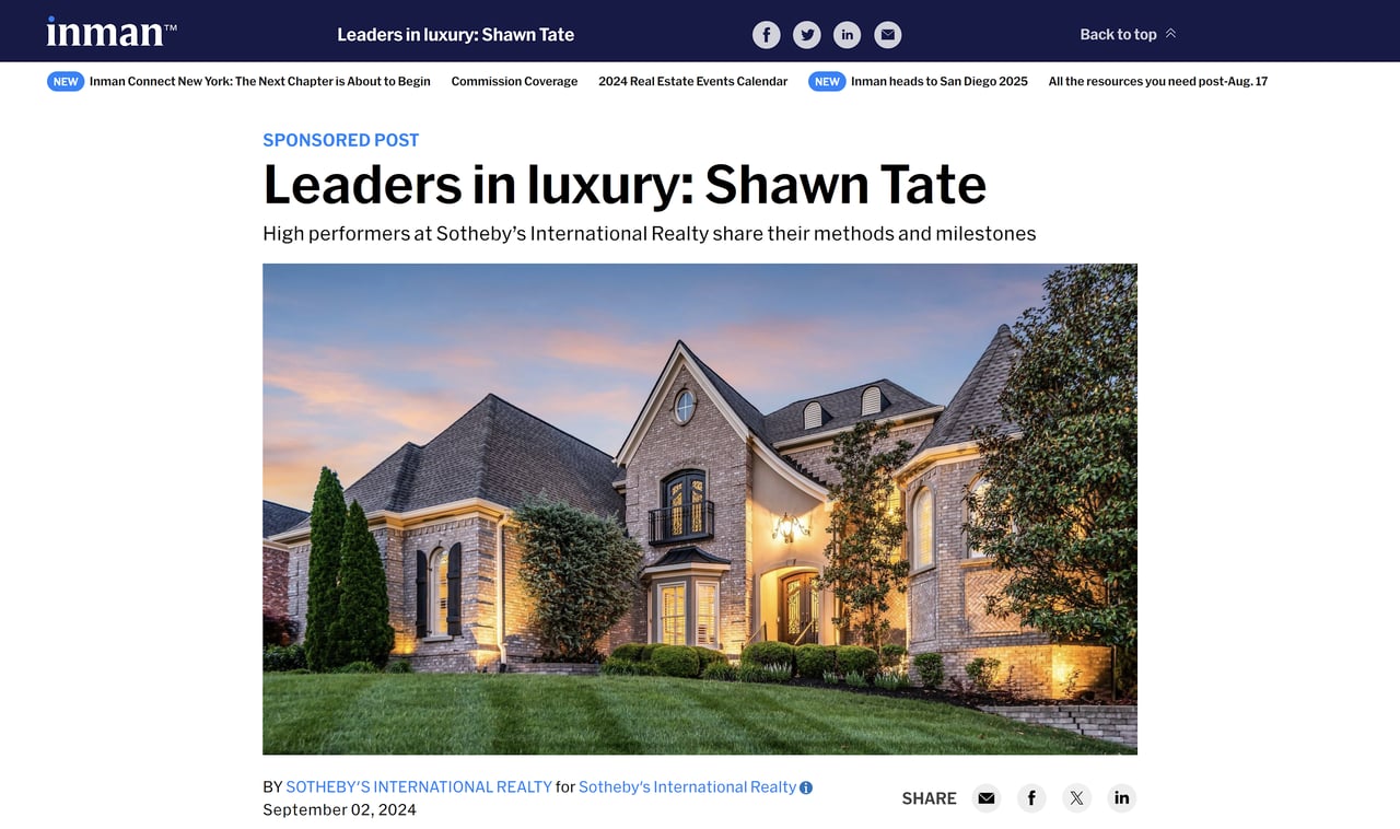 Shawn Tate Featured In Inman