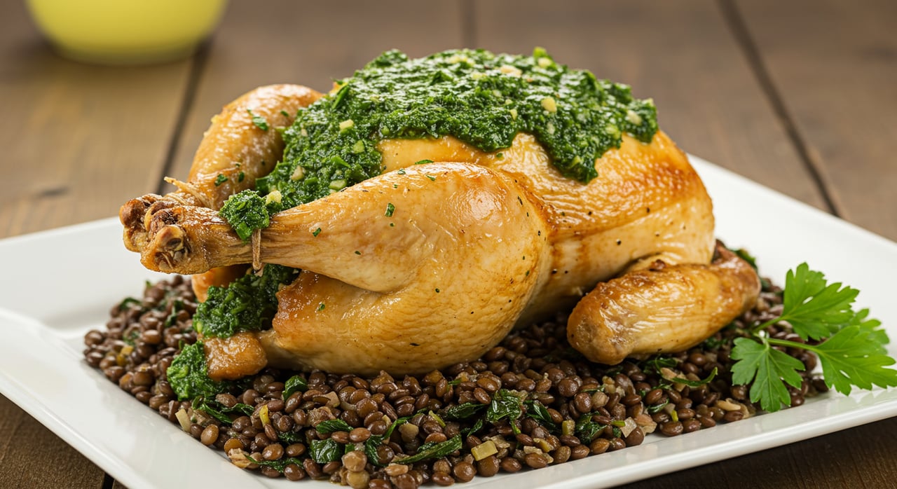 Lemon Parsley Parmesan Chicken And Lentils