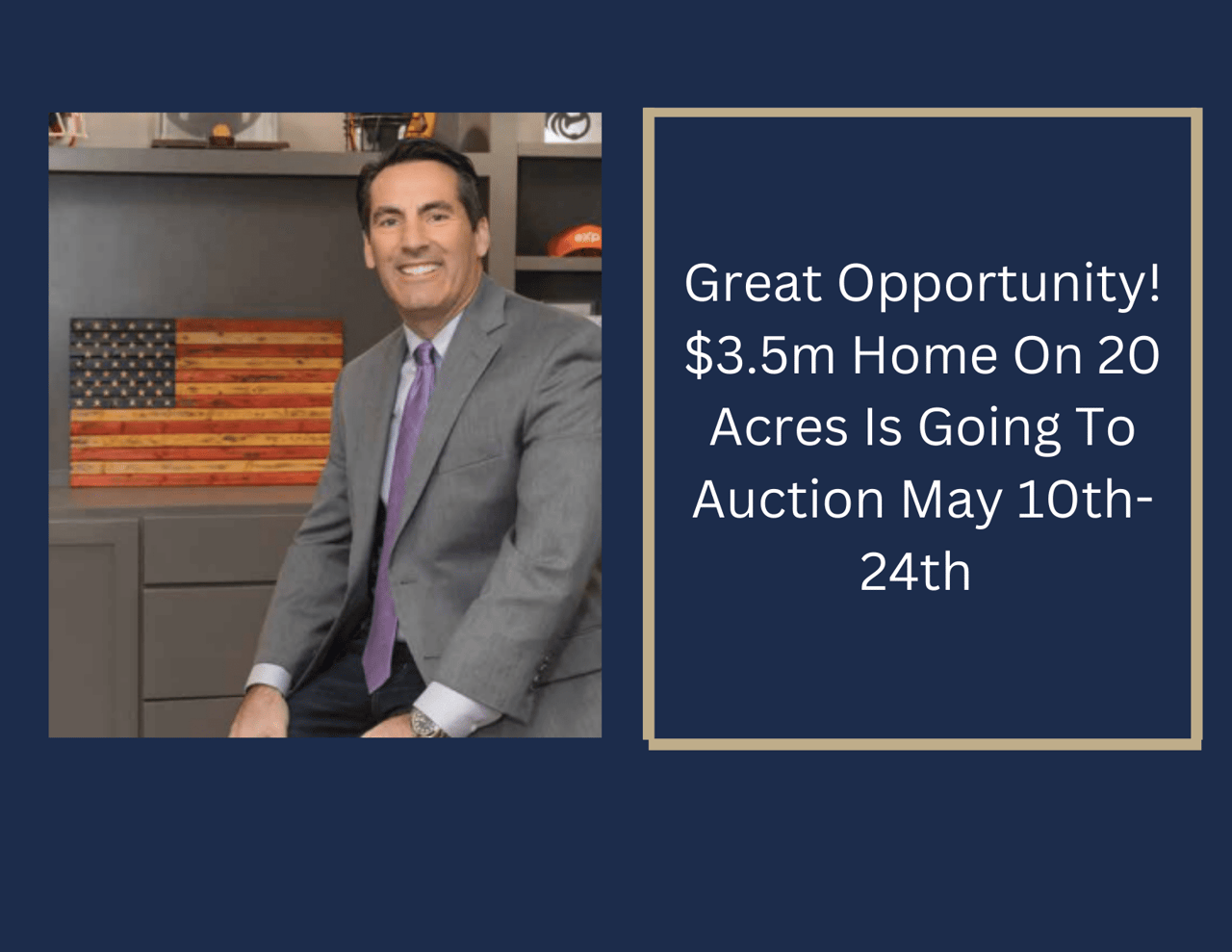 Great Opportunity! $3.5m Home On 20 Acres Is Going To Auction May 10th-24th