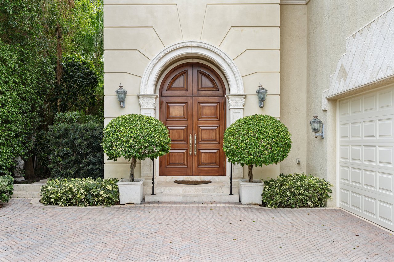 Double doors on Palm Beach luxury home