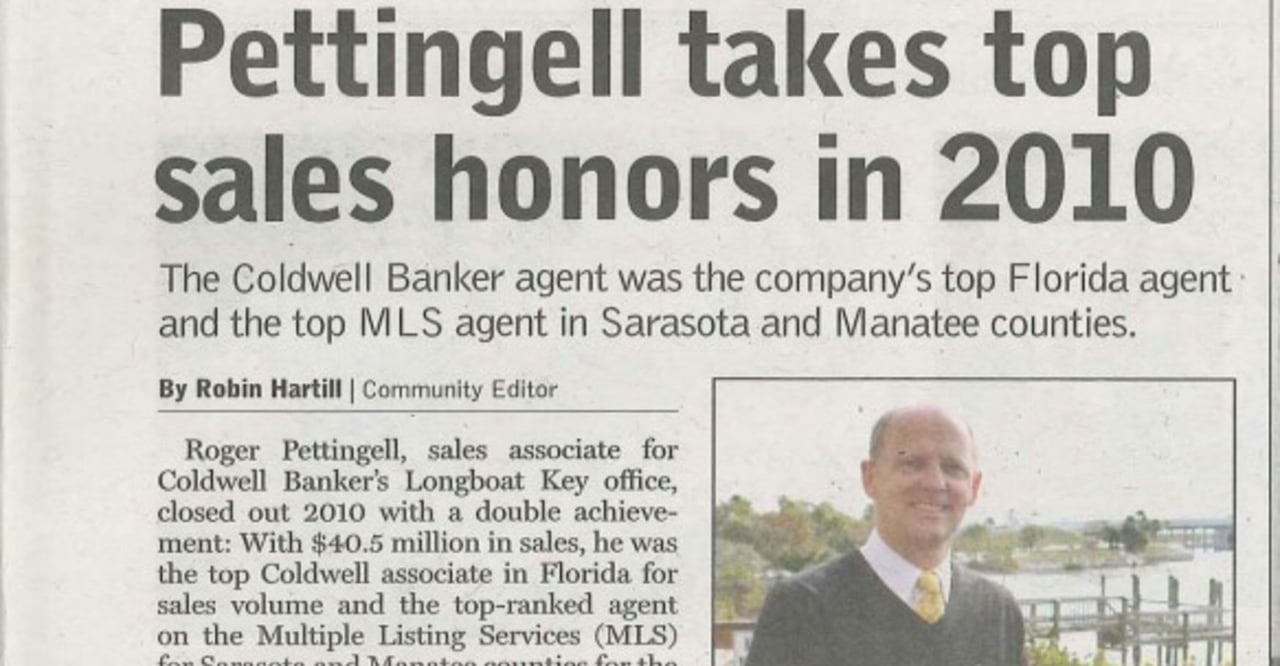 Pettingell takes top sales honors in 2010