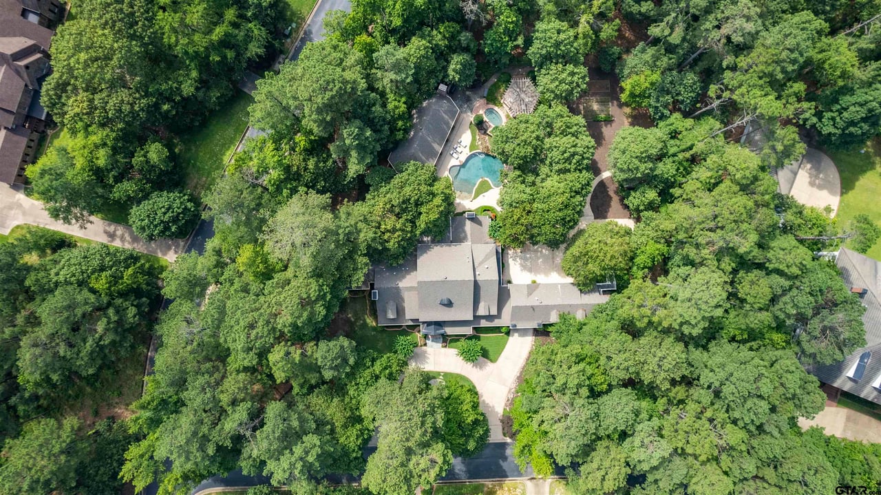 Aerial view of house in Tyler