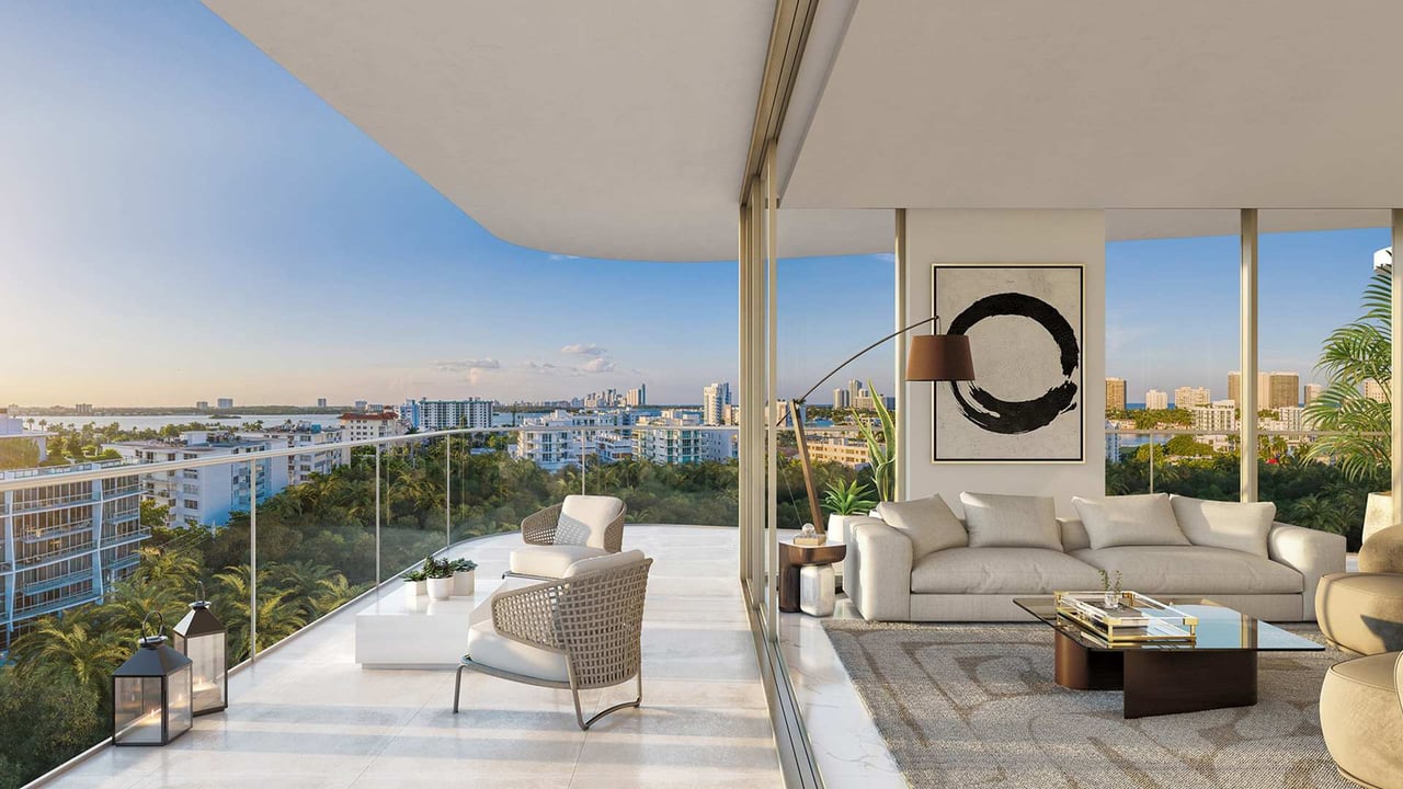 Alana Miami living room and terrace