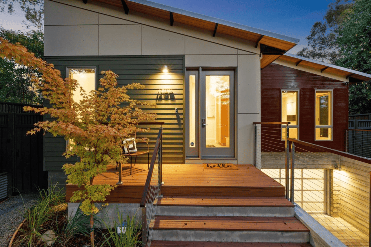 Front entrance of a listing by Tracy Pina during the fall.