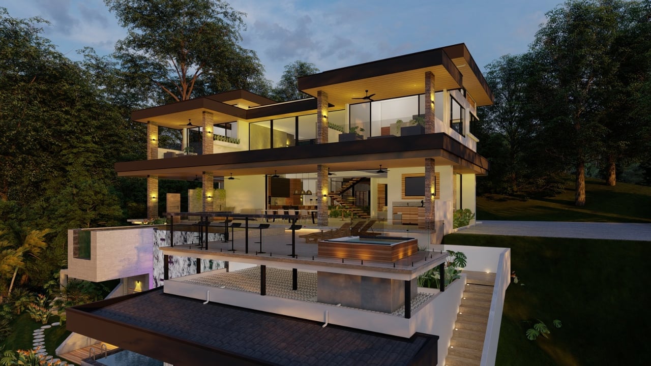 Architectural Oceanview Estate, Dominical, Puntarenas