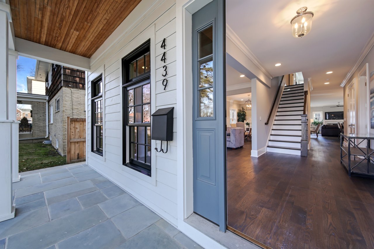 White new construction farmhouse
