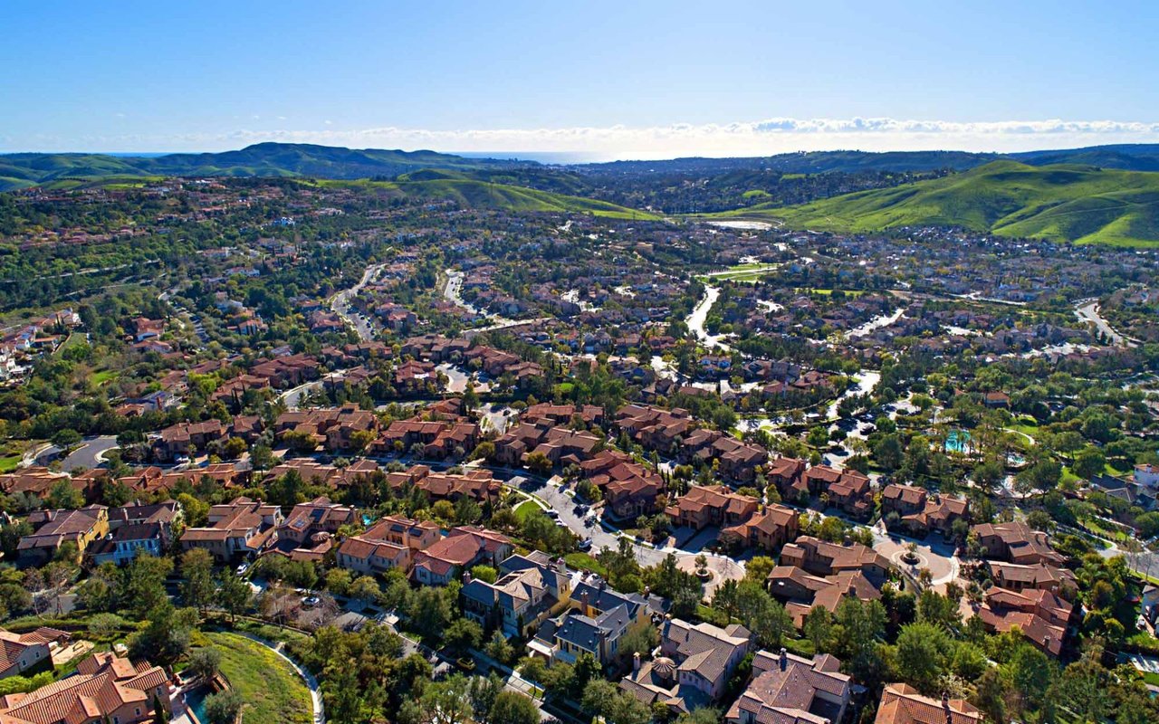 Aerial view of Ladera Ranch homes and greenbelts — Verso Homes neighborhood guide