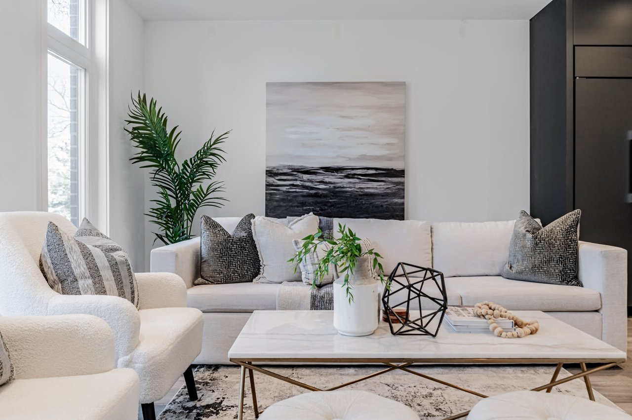 Elegant staging in luxury Toronto home living room