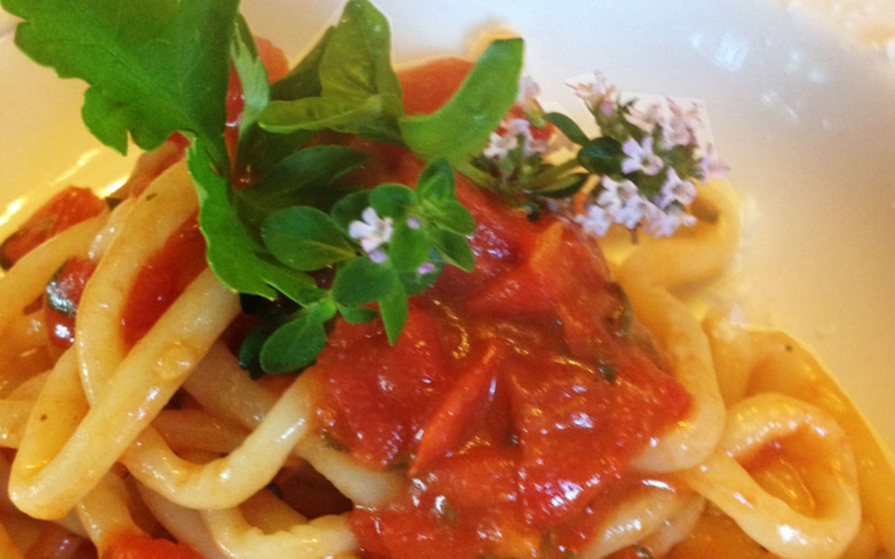 Fresh Pici Pasta with Cherry Tomatoes