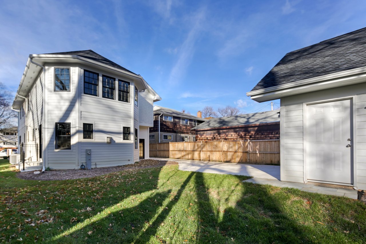 White new construction farmhouse