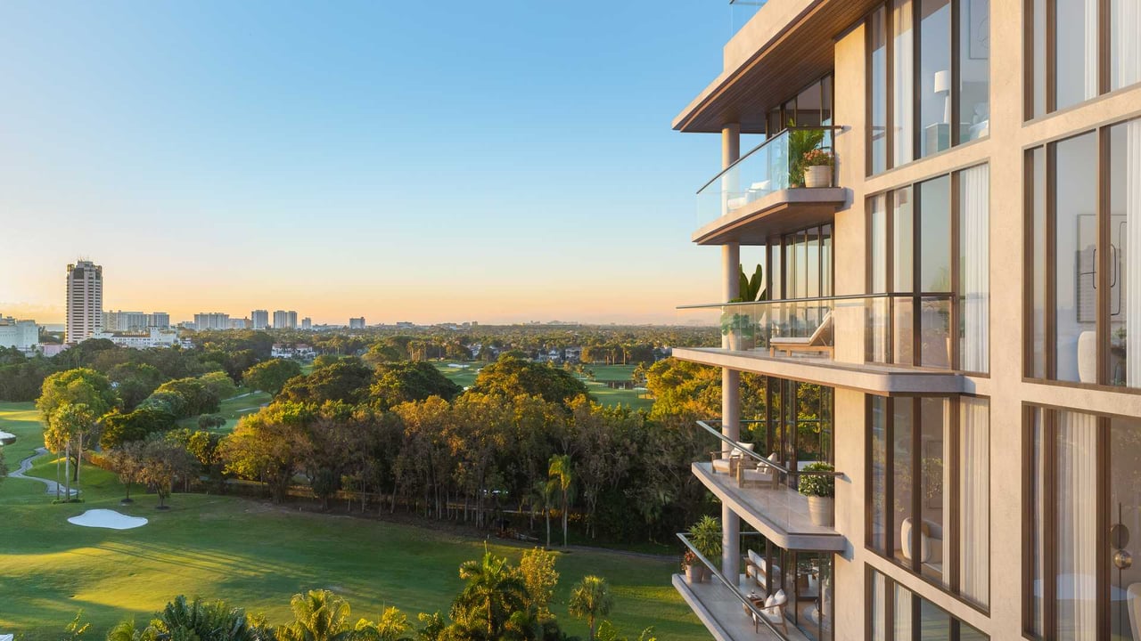 Glass House Boca Raton building view gold club