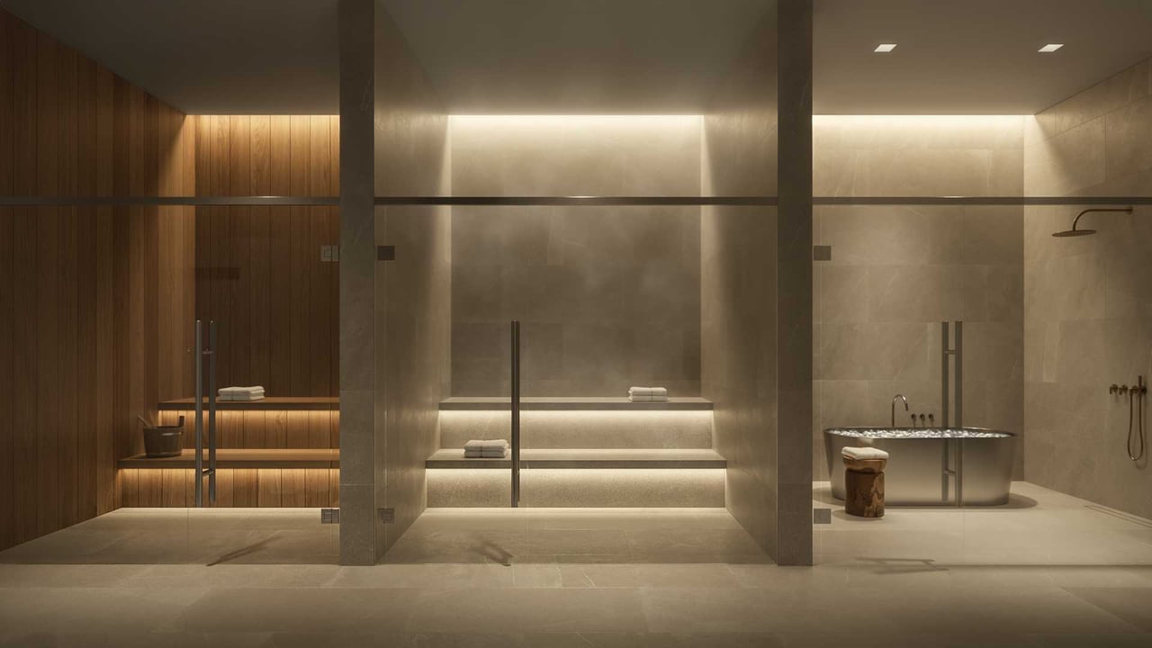 Glass House Boca Raton spa complex sauna hammam and cold plunge