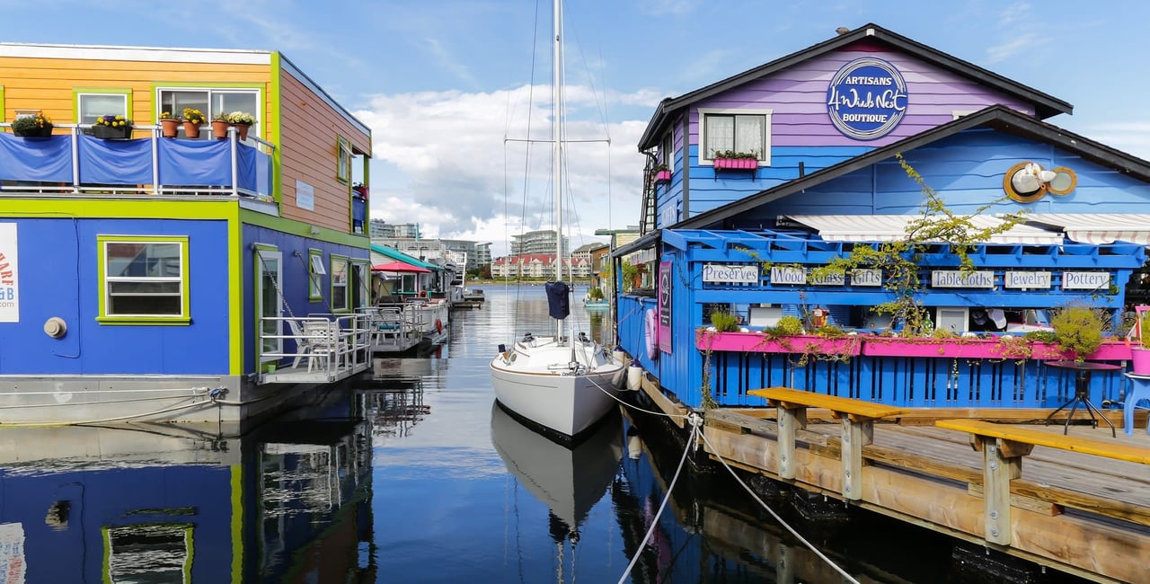 Fisherman's wharf in Victoria BC, close by to Fernwood.