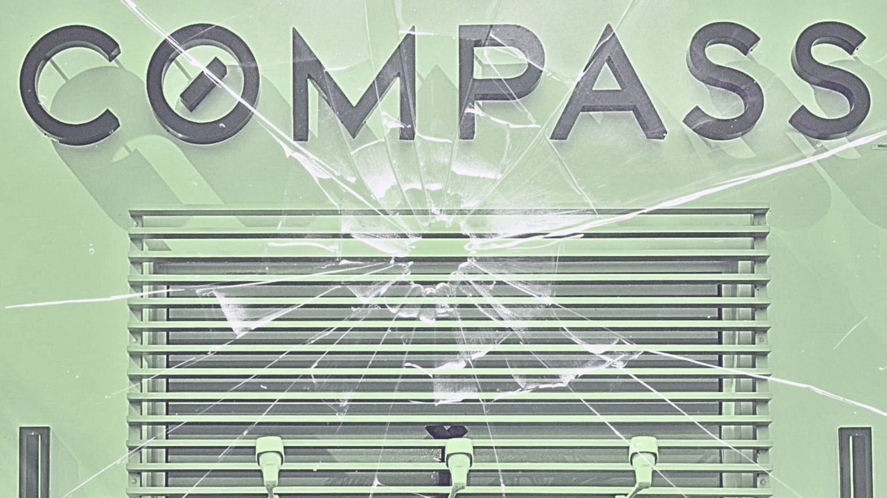 The Compass facade is cracking