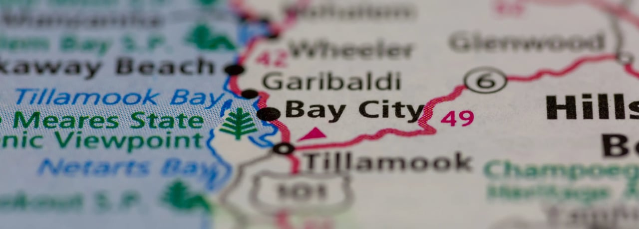 Photo of a map of Bay City Oregon