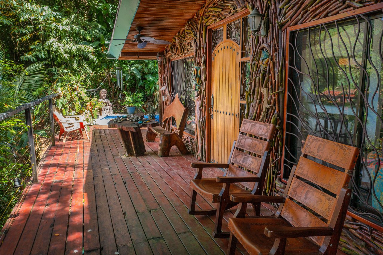 Artistic river home in the rainforest