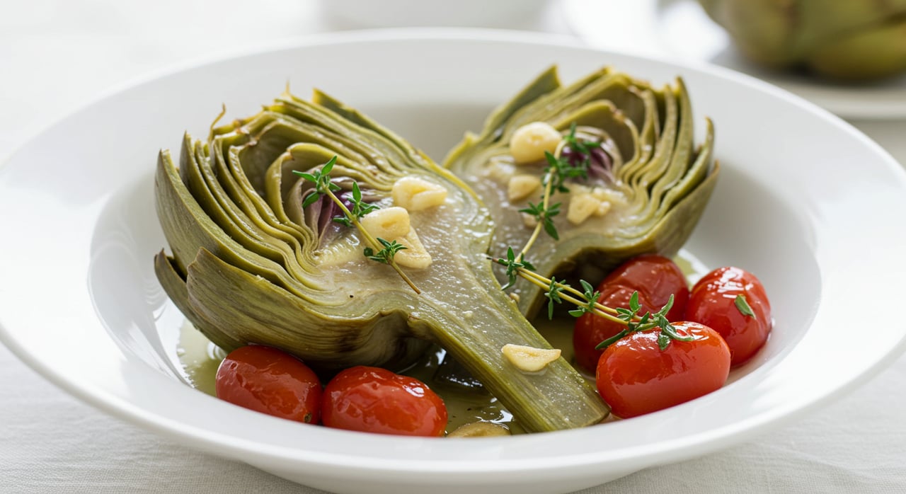 Spicy Braised Artichokes