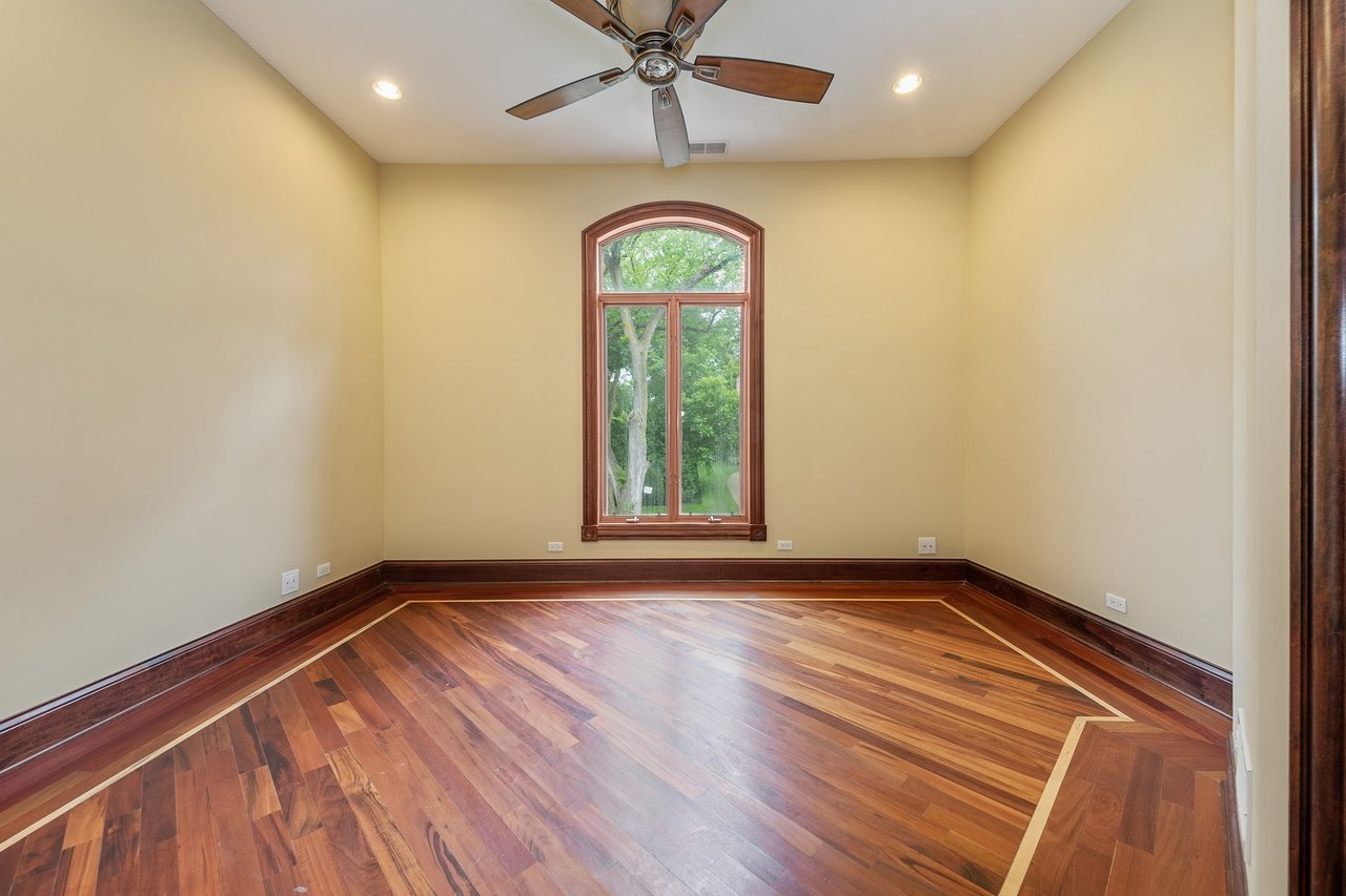 Brick And Stone Estate Situated On A Quiet Street In The Woodlands Of Hinsdale