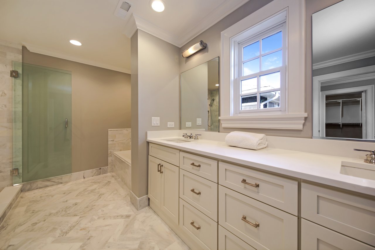 White new construction farmhouse