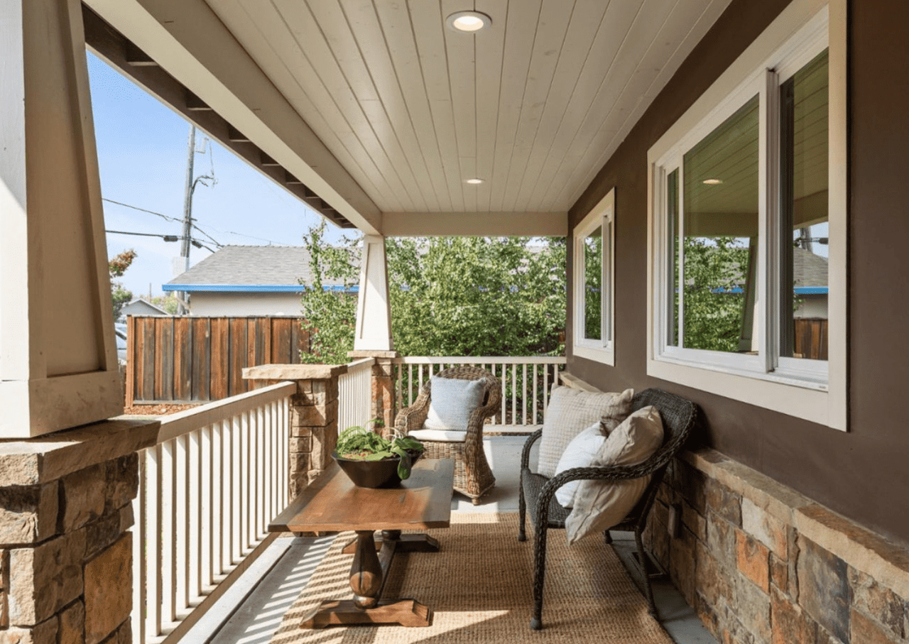Front porch of a Fall Listing by Tracy Pina Real Estate