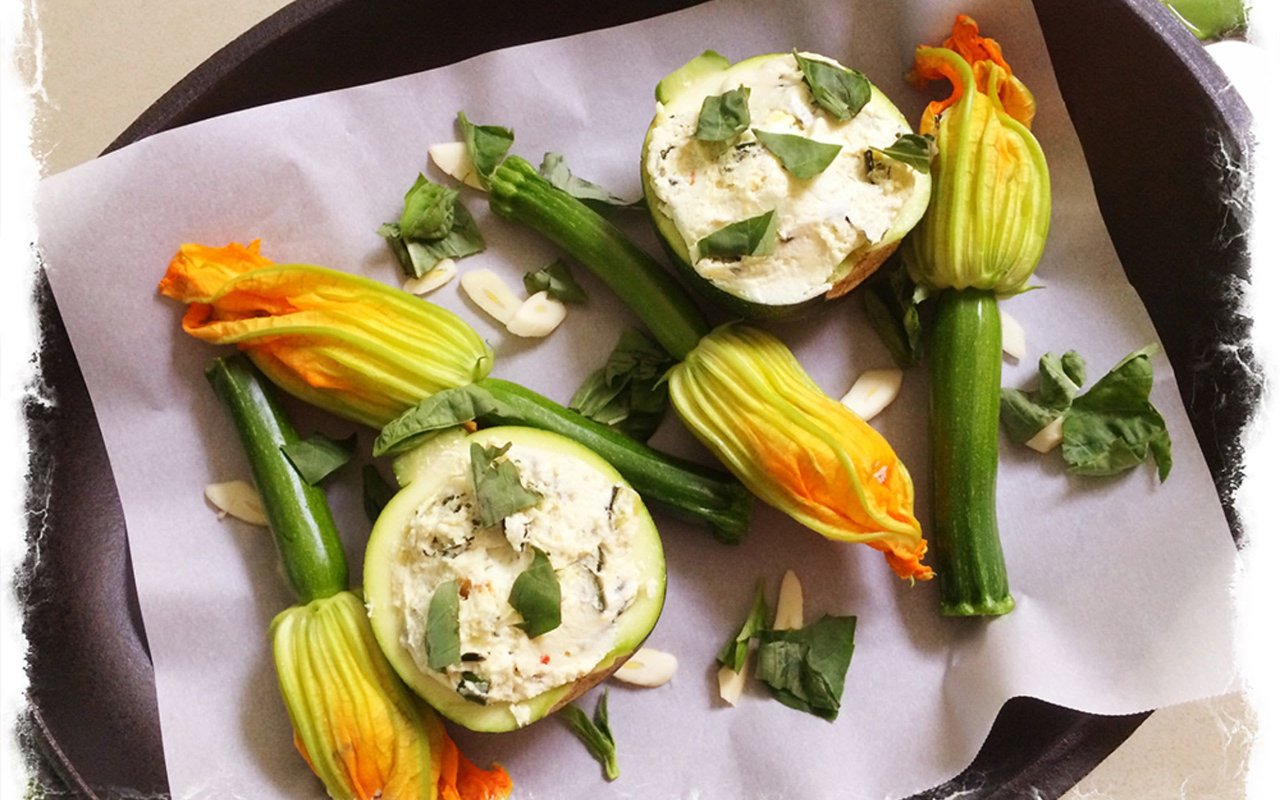 Stuffed Zucchini Flowers with Ricotta and Basil