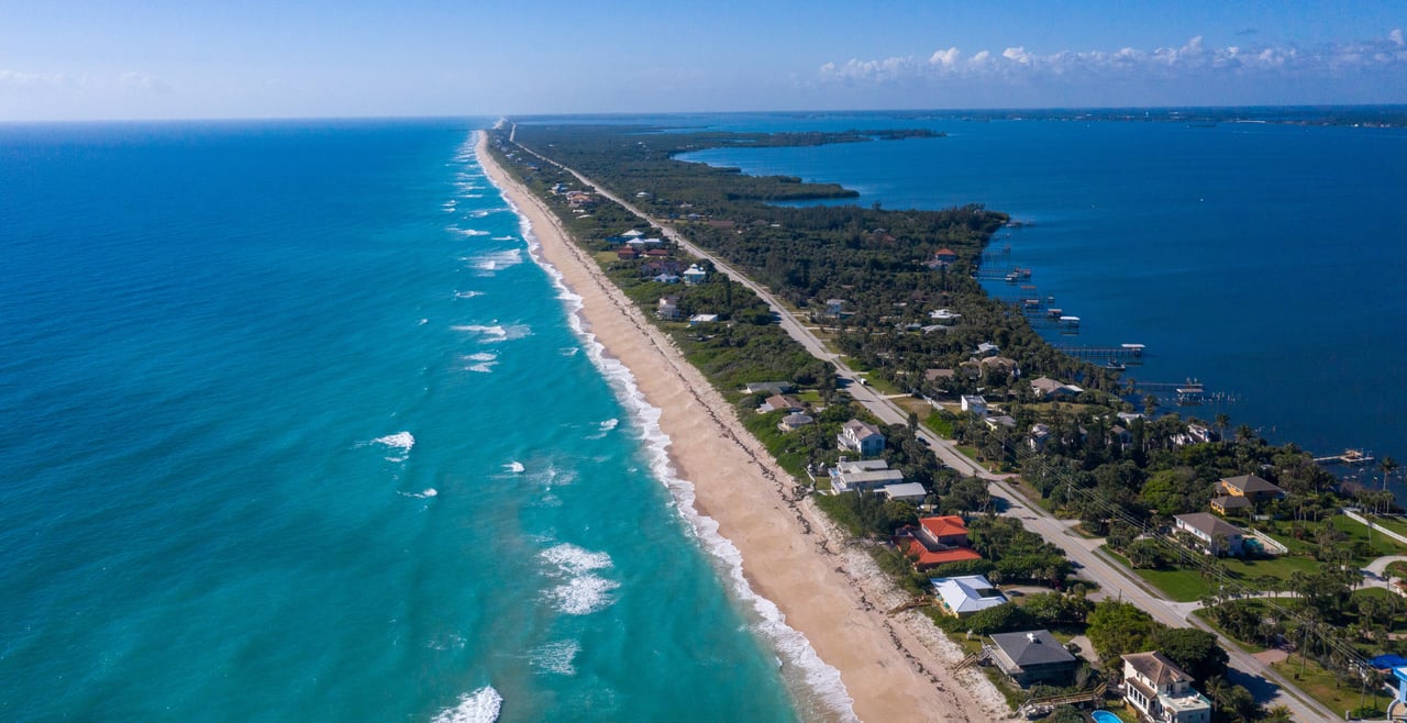 aerial view of Melbourne Beach, FL