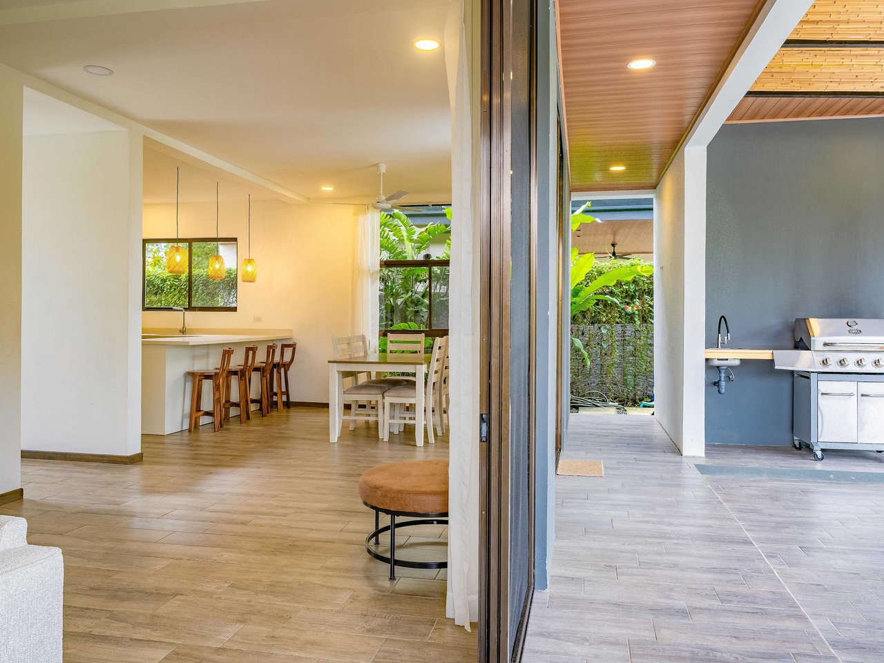 A 3-bedroom home – literally bordering Marino Ballena National Park – but mere steps away from cafes, restaurants, and amenities of the tourist mecca Uvita!