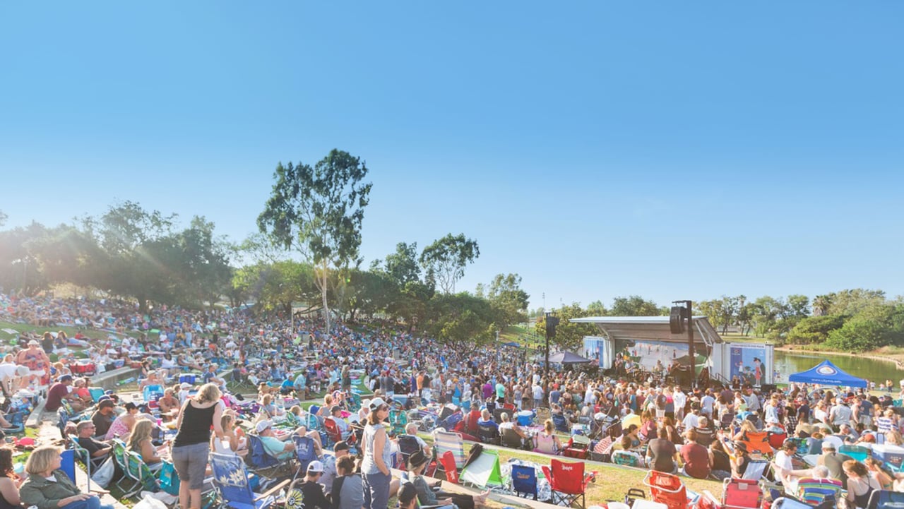 Crowd of people listening to a concert