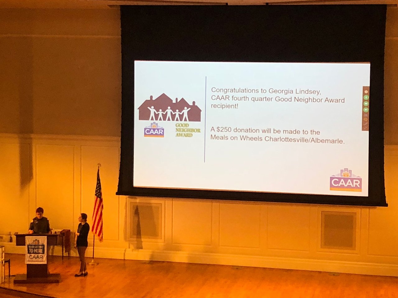 Nester Georgia Lindsey Receives Q4 CAAR Good Neighbor Award