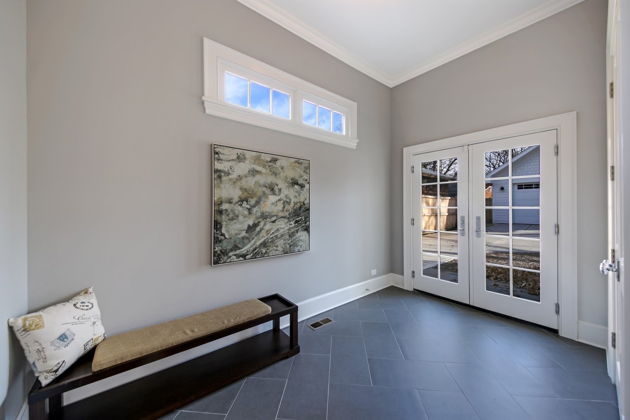 White new construction farmhouse
