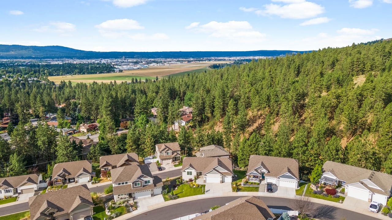 Spokane, WA neighborhood near Spokane Valley overlooking the Valley and Spokane, WA