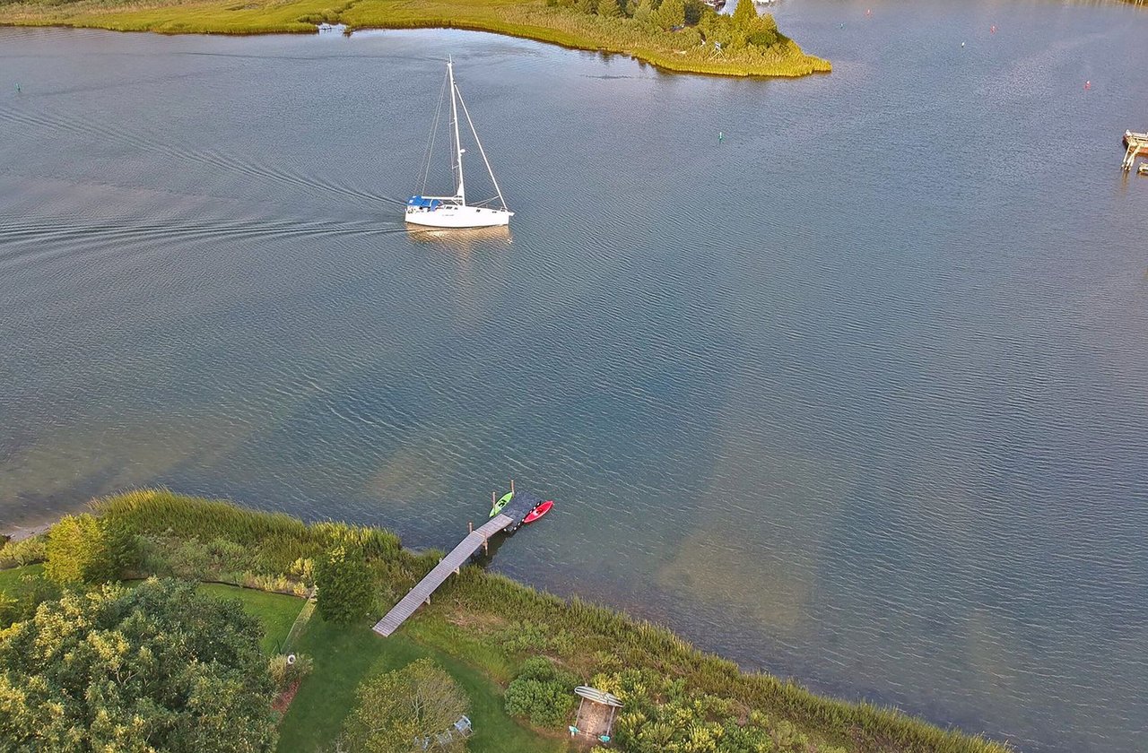 East Hampton Waterfront with Dock