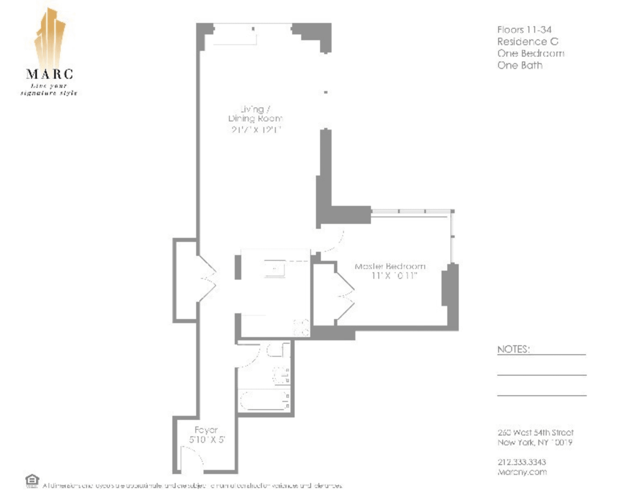 The Marc, 260 West 54th Street #22-G