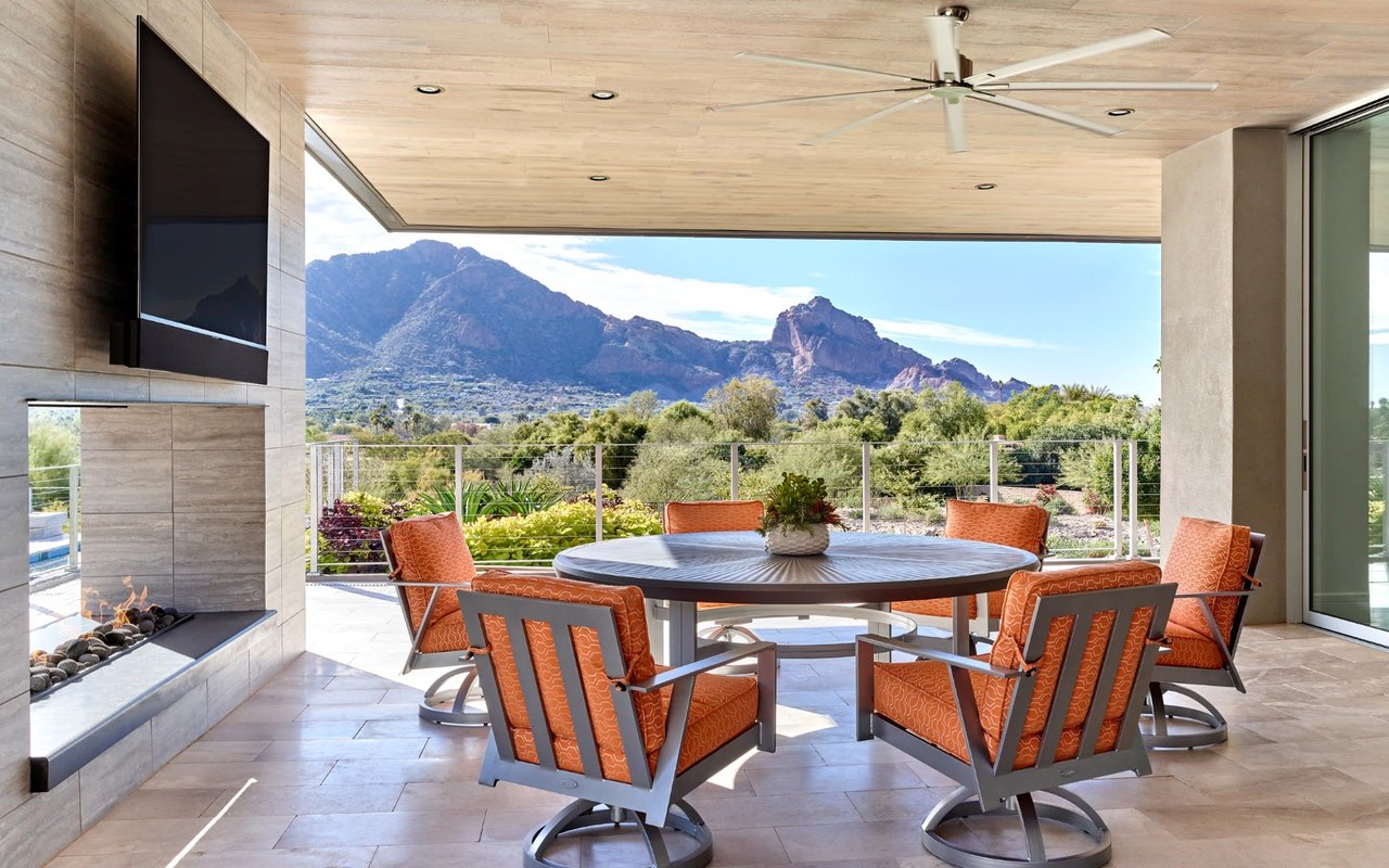 Custom luxury modern estate with desert views