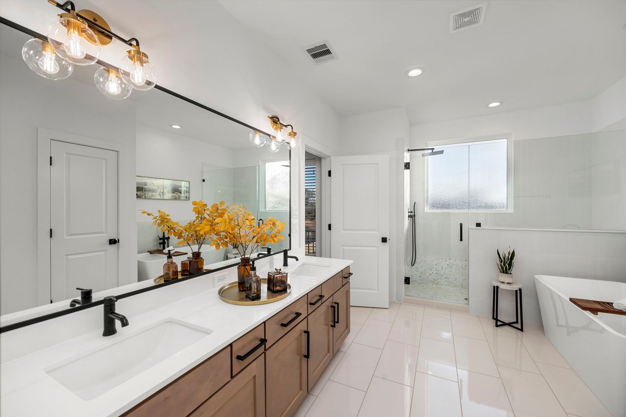 master bathroom with a double vanity