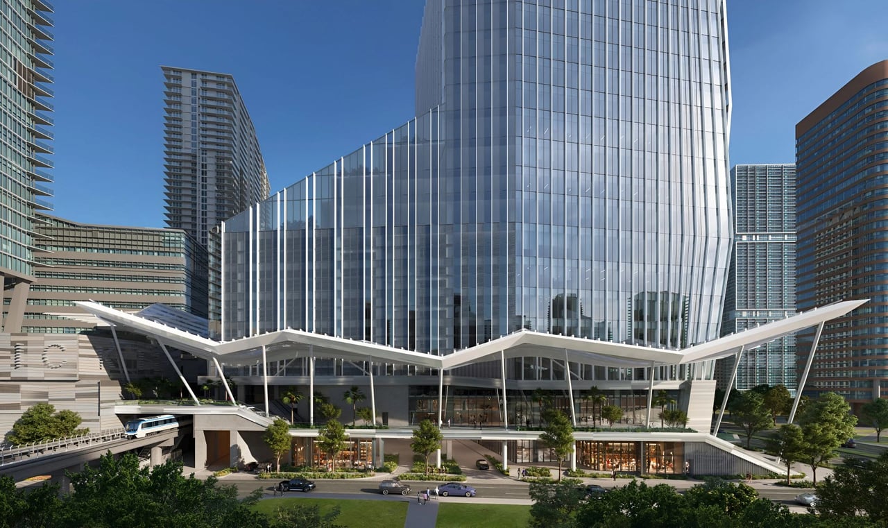 Construction persists on One Brickell City Centre, poised to become the tallest commercial building in Florida (Dec 2023)