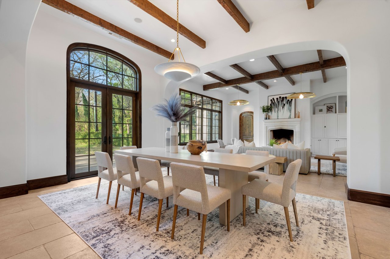 Clean and spacious dining room with a modern yet classic style, furnished by Elite Austin