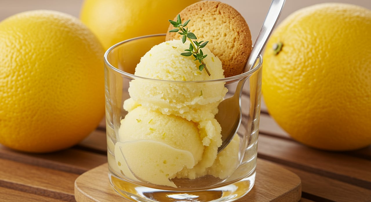 Meyer Lemon-Thyme Sorbetto