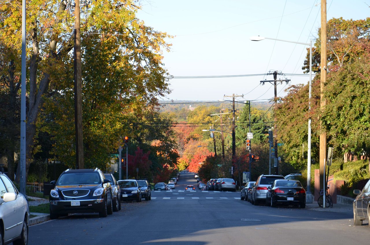 American University Park streetscape in early fall.