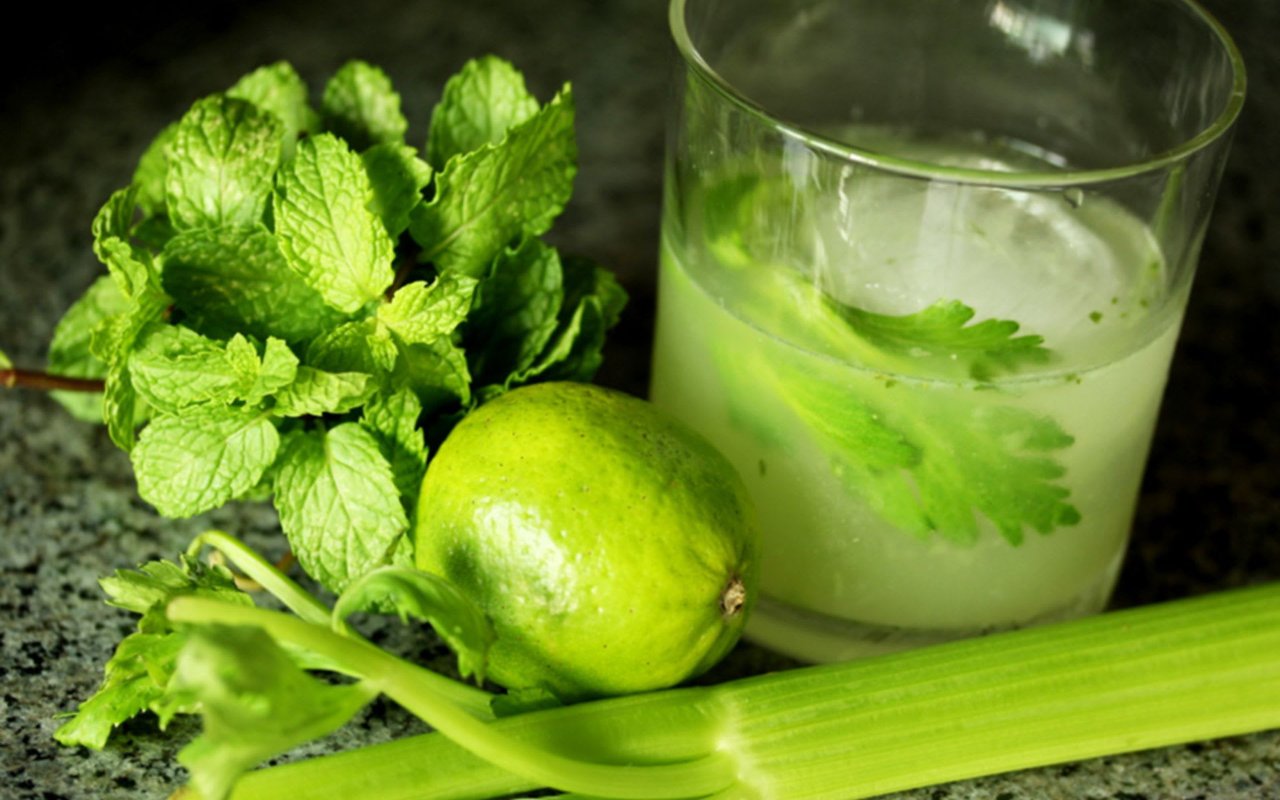 Celery Honey Mint Cocktail