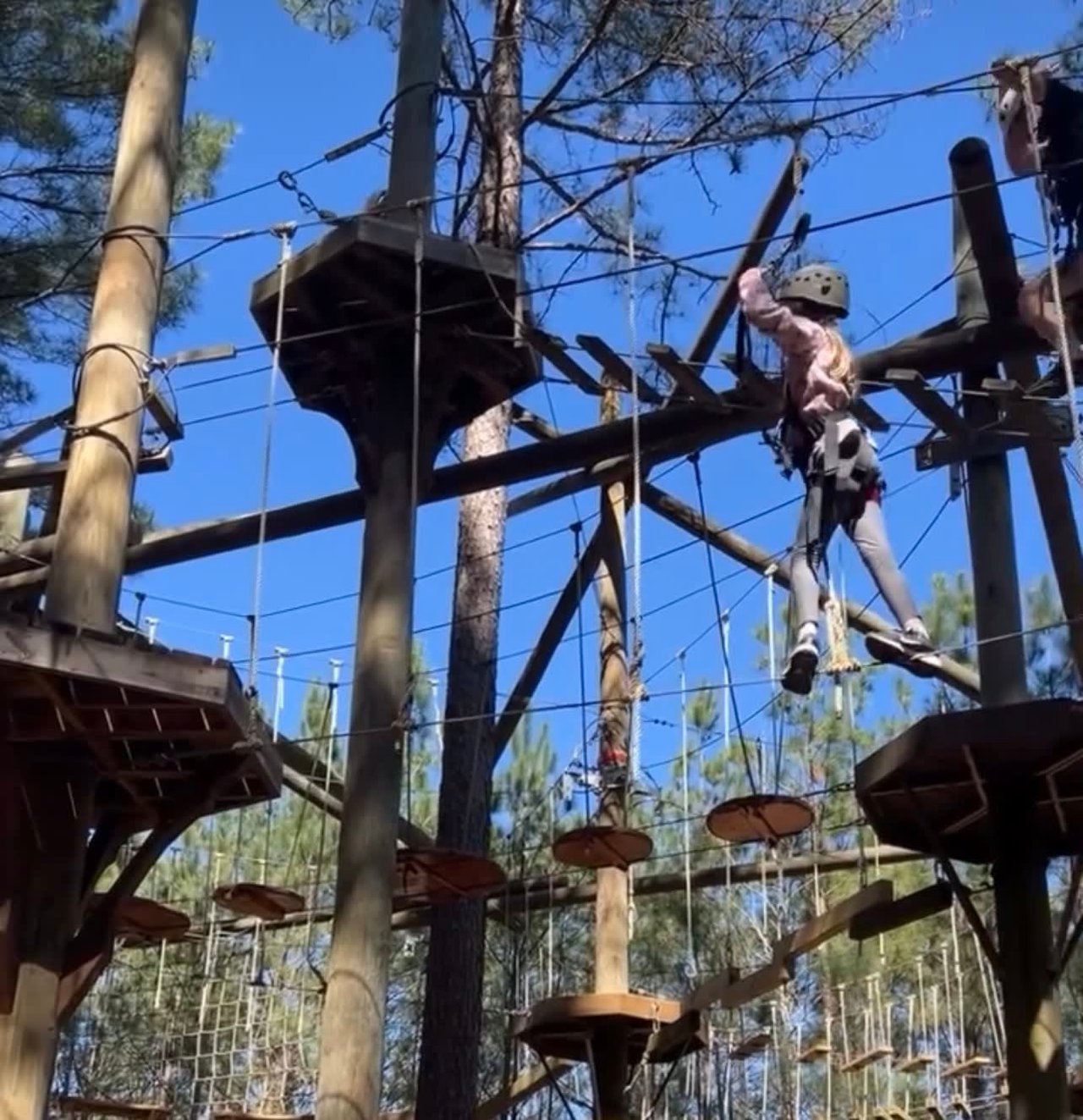 Child on ropes course