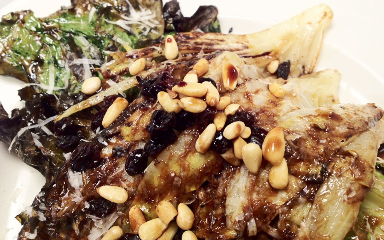 Sweet, Grilled Bitter Greens-“Scarola Alla Griglia”