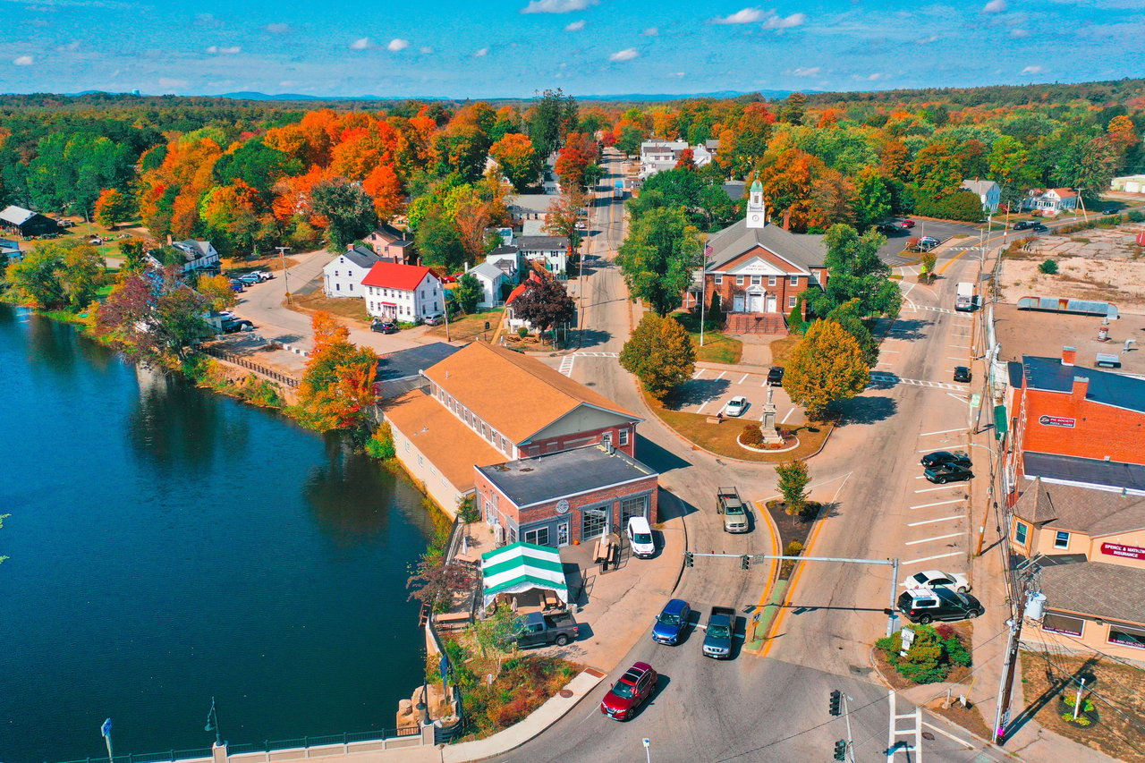 berwick maine aerial view town